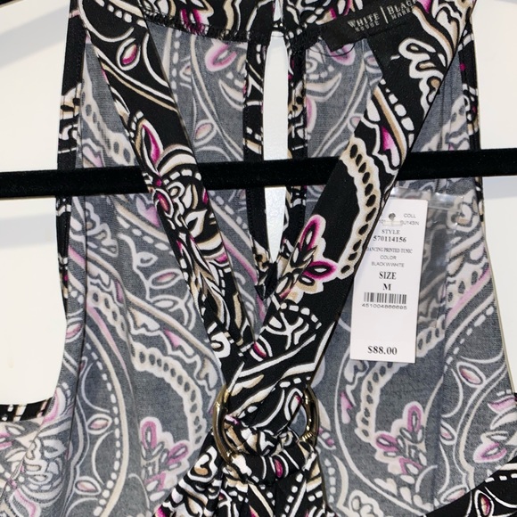 White House Black Market Printer Halter Tunic Top - Picture 8 of 11